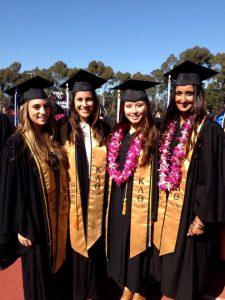 Aarani (far right) and her Zeta Rho sisters on their college graduation day.